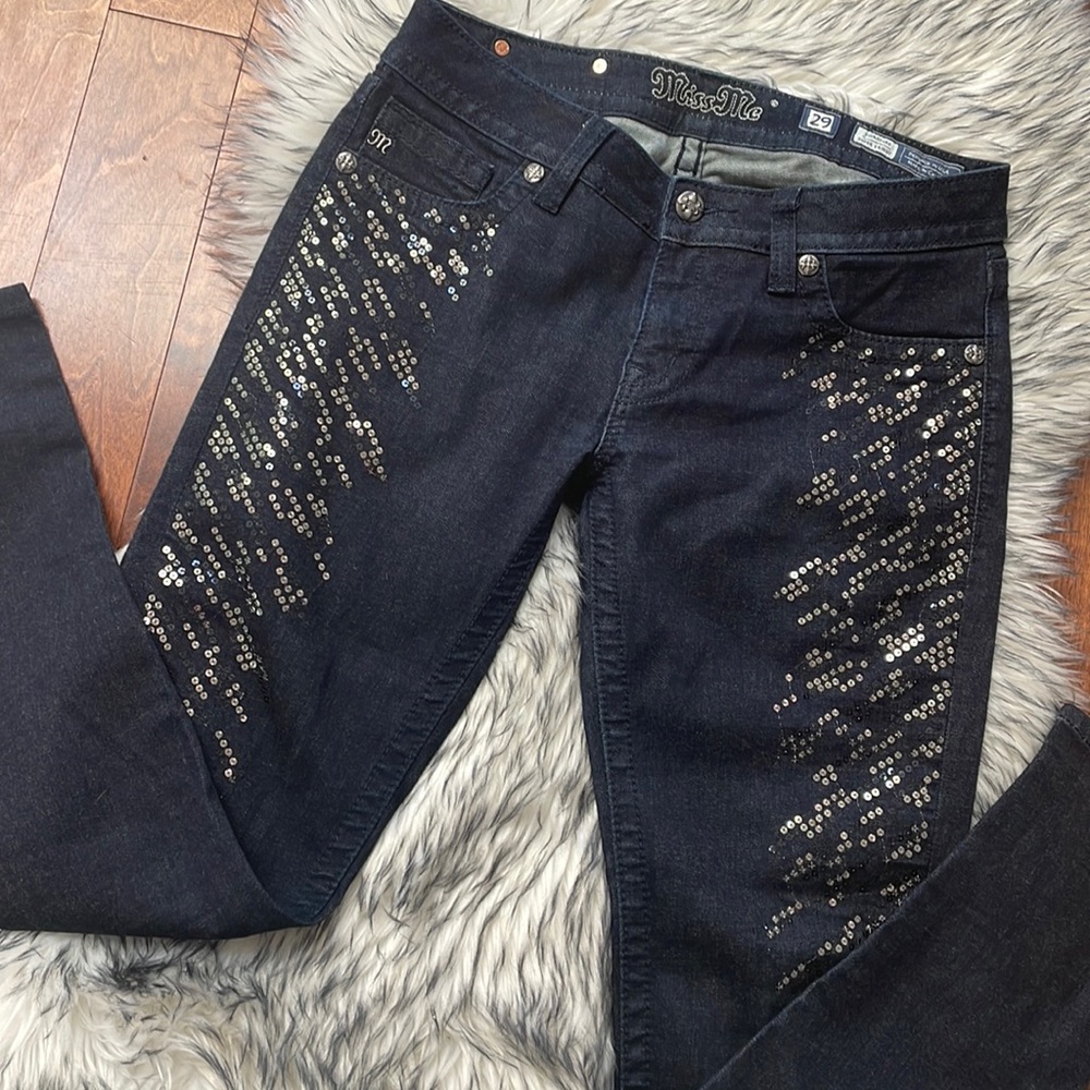 Miss Me Sequence Jeans Signature Super Skinny, Size 29